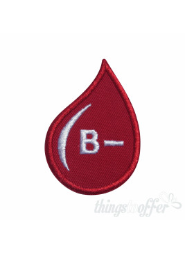 Embroidered patch Blood Grup B- drop form