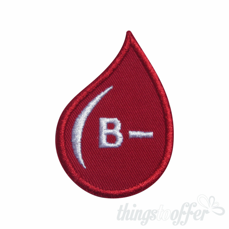 Embroidered patch Blood Grup B- drop form