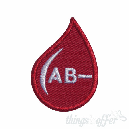 Embroidered patch Blood Grup AB- drop form