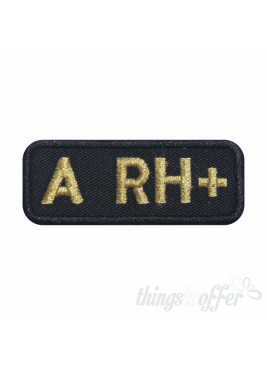 Embroidered patch Blood Grup A+ rectangular shape
