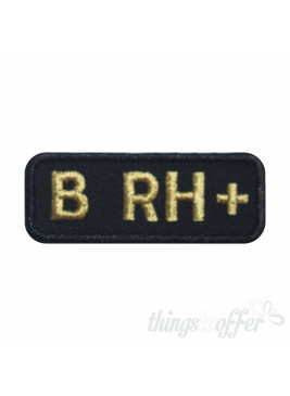 Embroidered patch Blood Grup B+ rectangular shape