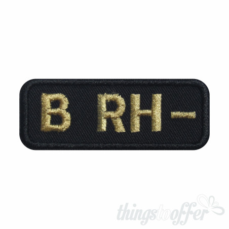 Embroidered patch Blood Grup B- rectangular shape