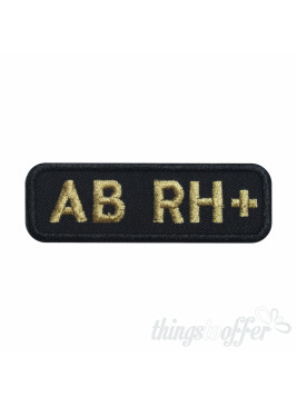 Embroidered patch Blood Grup AB+ rectangular shape