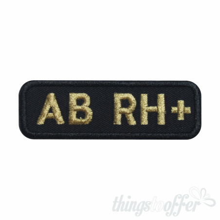 Embroidered patch Blood Grup AB+ rectangular shape