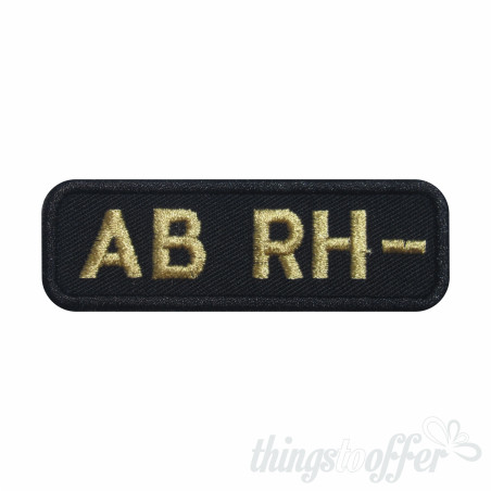 Embroidered patch Blood Grup AB- rectangular shape