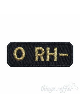 Embroidered patch Blood Grup 0- rectangular shape