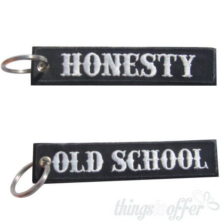 Old School Embroidered Keychain – Honesty