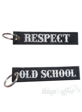Old School Embroidered Keychain – Respect