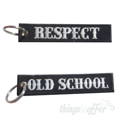 Old School Embroidered Keychain – Respect