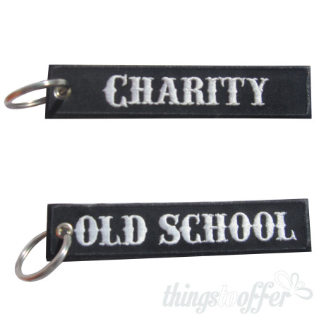 Old School Embroidered Keychain – Charity