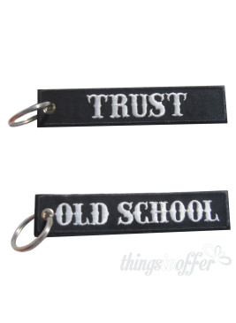 Old School Embroidered Keychain – Trust