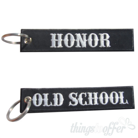 Old School Embroidered Keychain – Honor