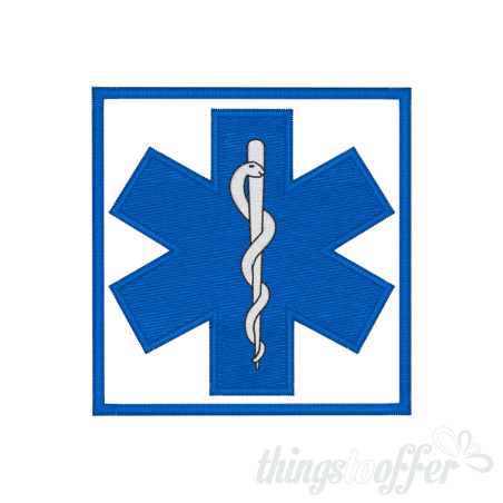 Embroidered patch Star of Life square