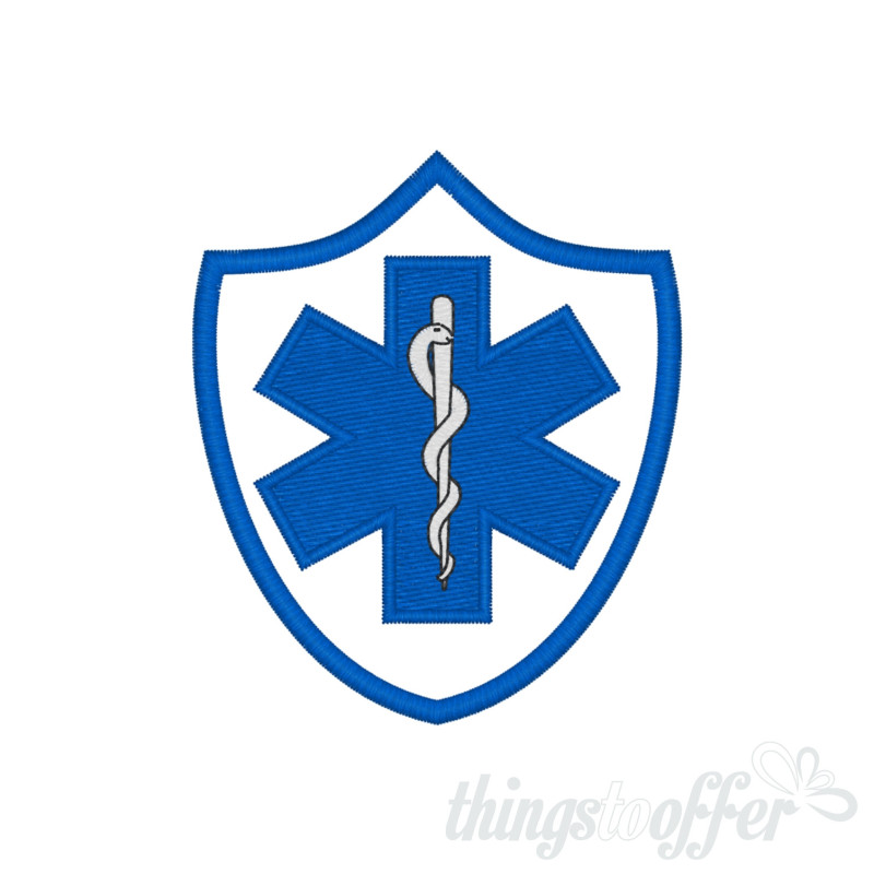 Embroidered patch Star of Life Shield