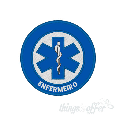 Embroidered patch Star of Life Round – Enfermeiro