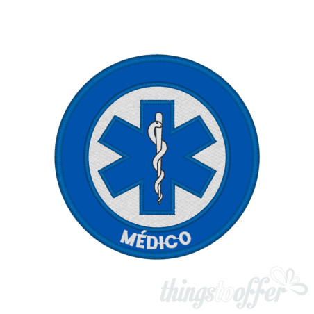 Embroidered patch Star of Life Round – Médico