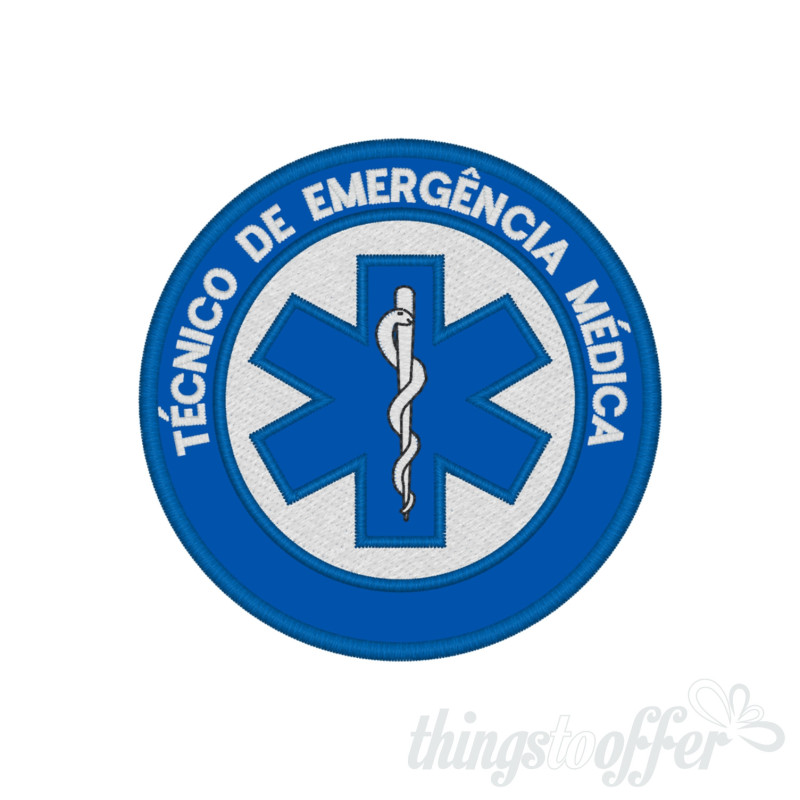 Embroidered patch Star of Life Round – Técnico de Emergência Médica