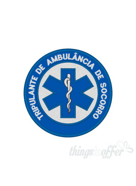 Embroidered patch Star of Life Round - Tripulante de Ambulância de Soc