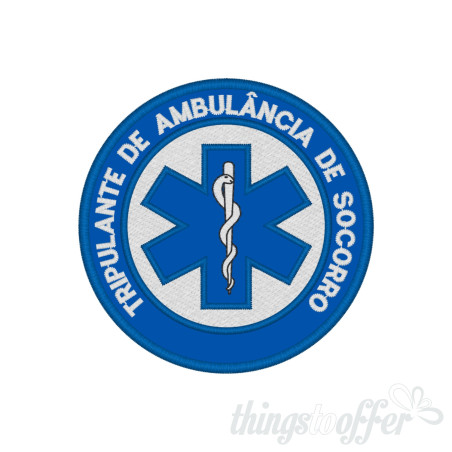 Embroidered patch Star of Life Round - Tripulante de Ambulância de Soc