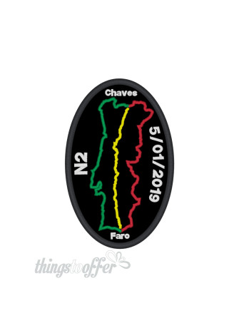 Parche carretera N2 oval personalizado con fecha