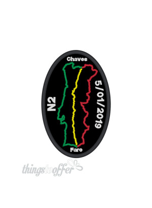 Parche carretera N2 oval personalizado con fecha