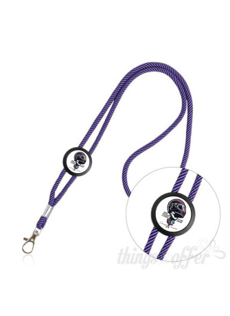 Adjustable polyester tubular lanyard with 2025 helmets blessing logo