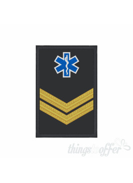 Divisa de  Bombeiro 3ª com Estrela da Vida e Velcro