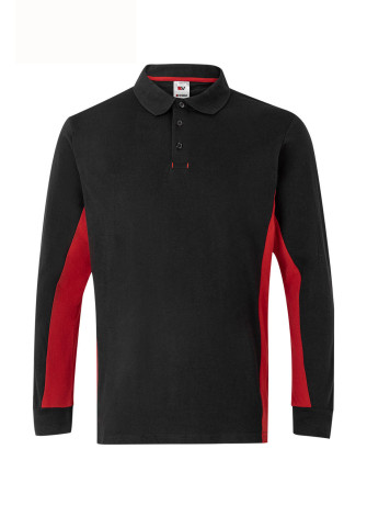 Velilla 105514 Two-Tone Long Sleeve Polo | 60% Cotton Piqué Knit