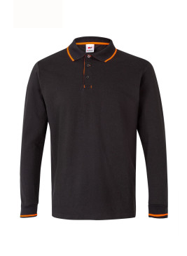Velilla 105515 Two-Tone Long Sleeve Polo | 60% Cotton Piqué Design