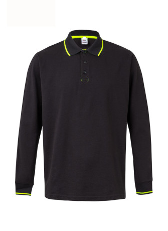 Velilla 105515 Two-Tone Long Sleeve Polo | 60% Cotton Piqué Design