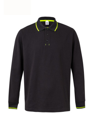 Velilla 105515 Two-Tone Long Sleeve Polo | 60% Cotton Piqué Design