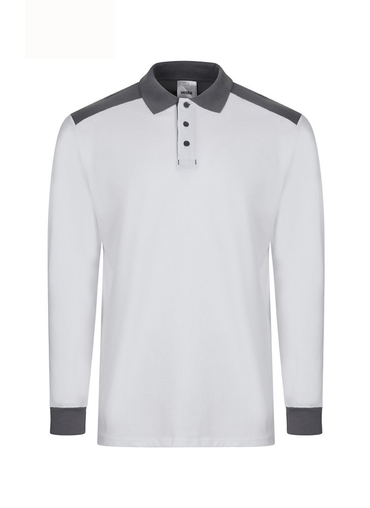 Velilla 105529S Long Sleeve Bicolor Stretch Polo Shirt