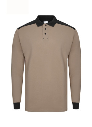 Velilla 105529S Long Sleeve Bicolor Stretch Polo Shirt