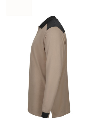 Velilla 105529S Long Sleeve Bicolor Stretch Polo Shirt