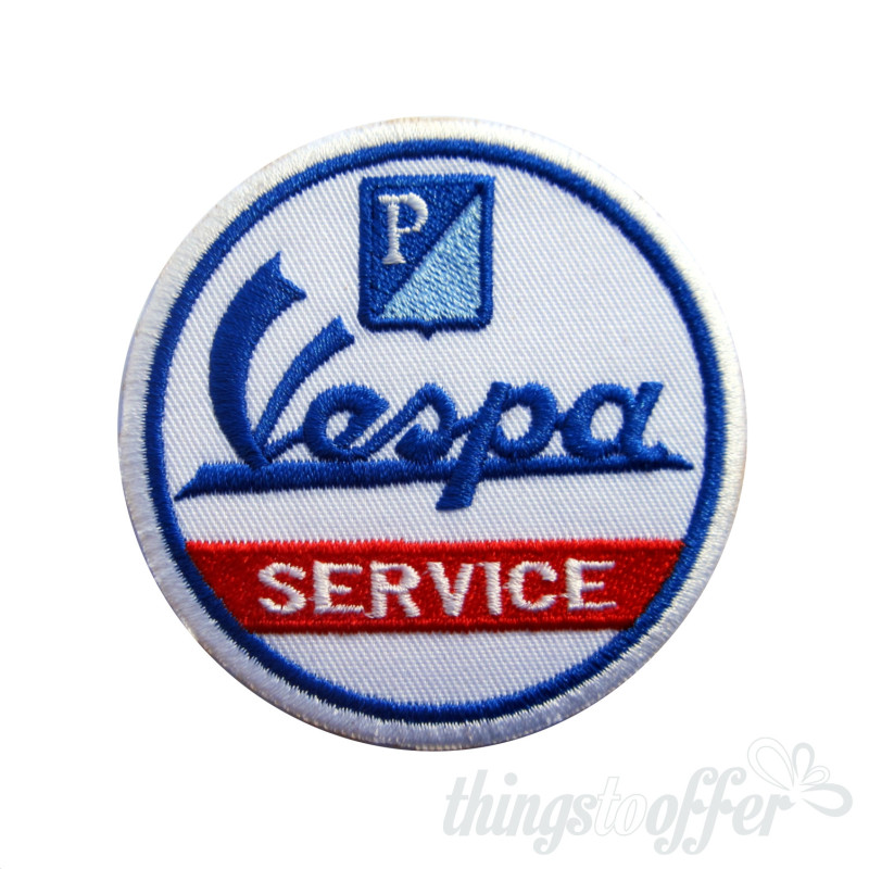 Embroidered patch biker Vespa Service