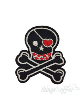 Embroidered patch pirate skull