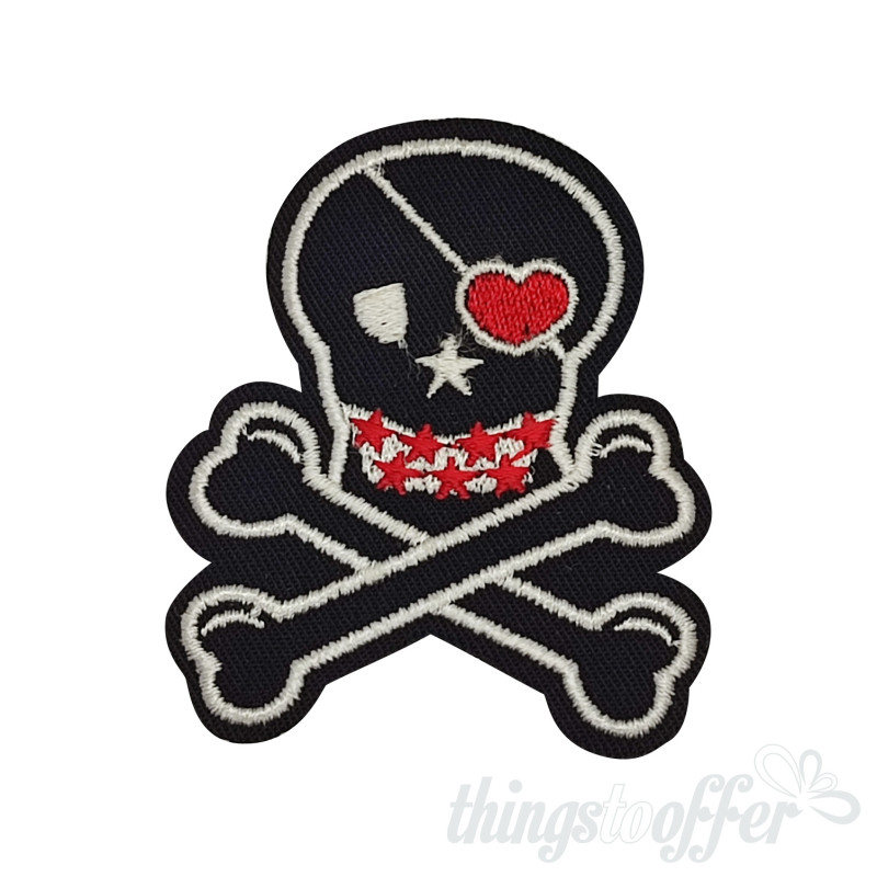 Embroidered patch pirate skull