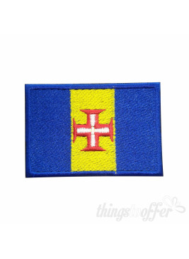Embroidered patch of rectangular Madeira flag