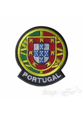 Parche escudo de armas portugués con el texto Portugal