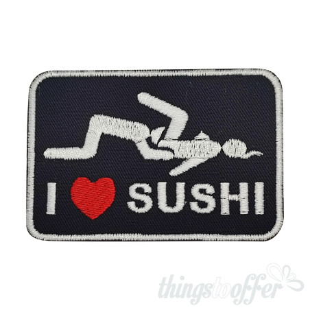 Embroidered patch I Love Suchi