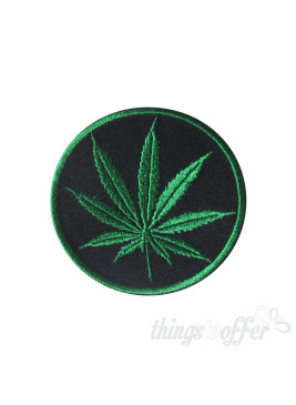 Embroidered patch cannabis leaf