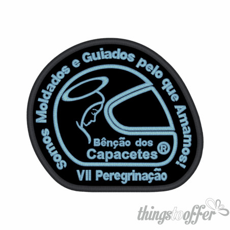 Blessing of the Helmets patch with the VII Pilgrimage logo