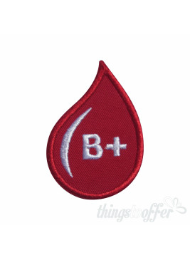 Embroidered patch Blood Grup B+ drop form